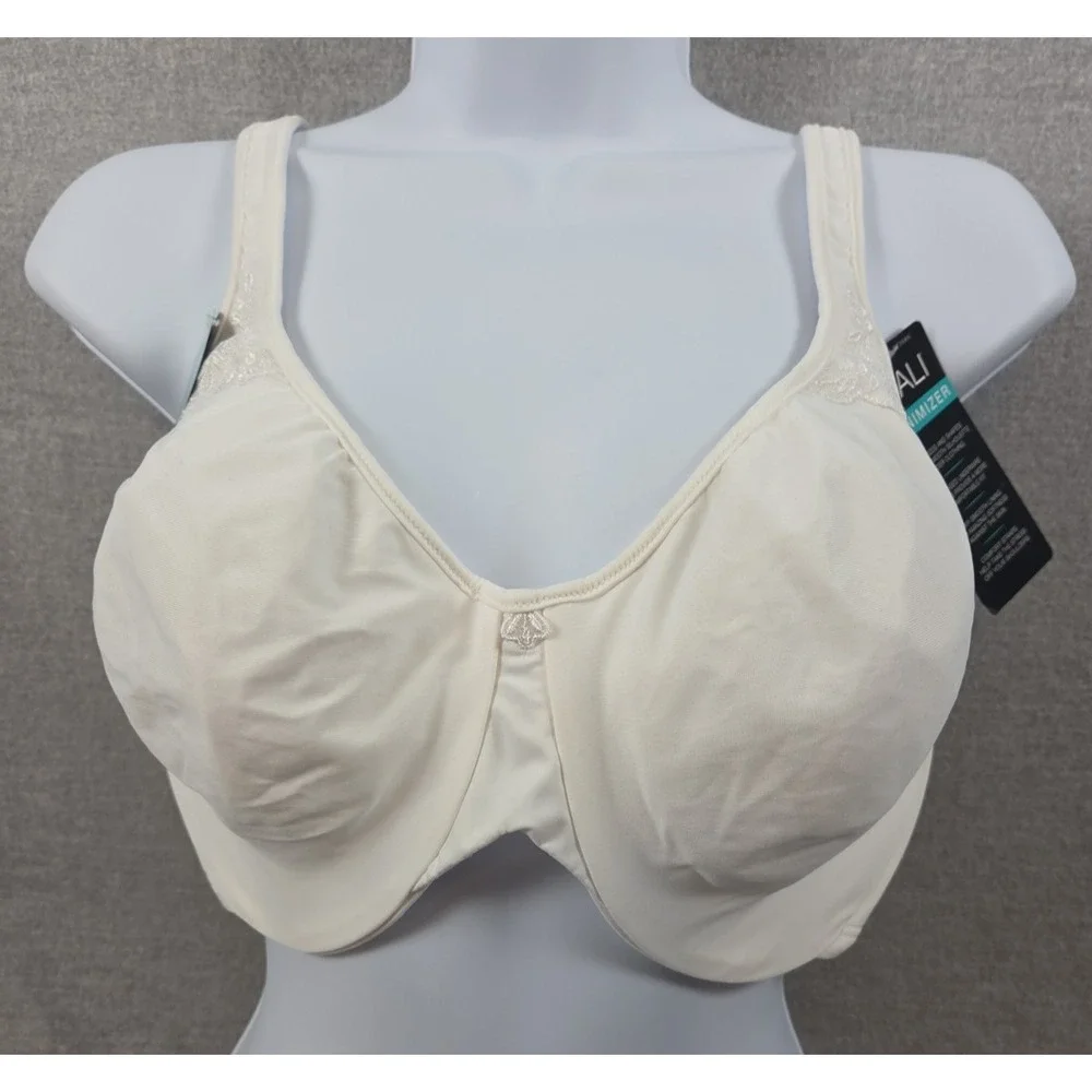 Bali Minimizer Underwire Support Bra 40D Ivory Comfort Straps Shaping NEW